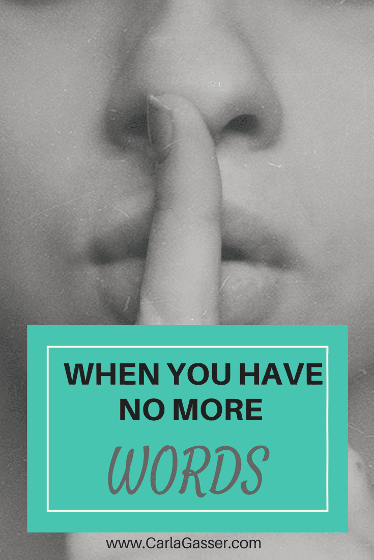 WHEN YOU HAVE NO MORE WORDS Carla Gasser